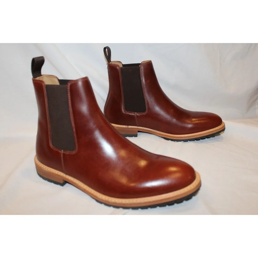Nisolo Men's 10 Terracota Brown Marco‎ Everyday Chelsea Leather Boots $268 NIB